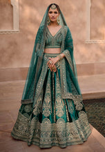 Janisha readymade - crystal silk green viscose Lehenga