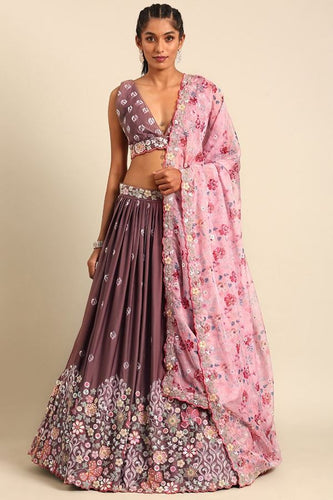 Divine rose gold Lehenga for reception or engagement