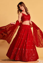 Sara - red georgette Lehenga