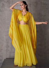Yellow trouser set with cape (UK 12-18)