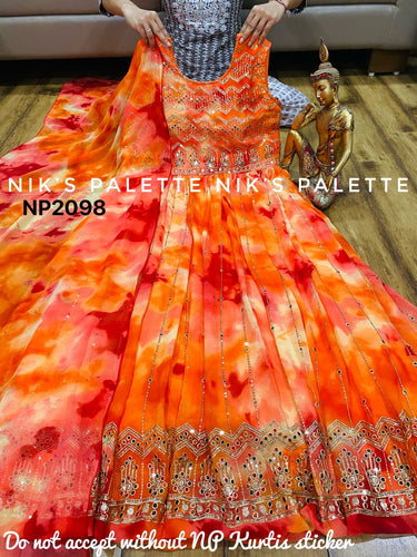 Niks collection - orange shaded anarkali