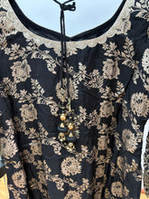 Black and gold banarasi silk salwaar kameez