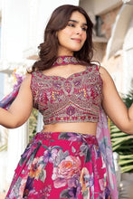 Boutique collection - vibrant magenta floral printed Lehenga