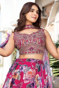 Boutique collection - vibrant magenta floral printed Lehenga