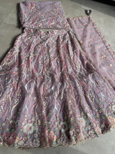 Pastel Lavender circular net Lehenga