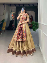 Gold jacquard silk Lehenga (chiku)