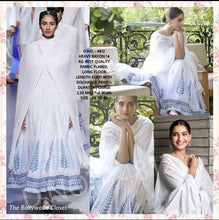 White and blue rayon salwaar kameez
