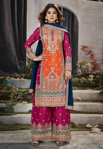 Orange palazzo suit