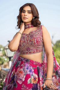 Boutique collection - vibrant magenta floral printed Lehenga