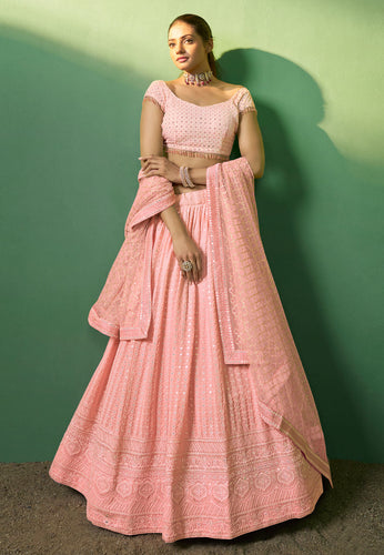 Arna collection - baby pink georgette Lehenga