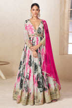 Ivory and floral anarkali