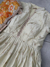 Ivory and mustard silk anarkali