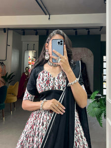 Pure cotton printed and plain with gota patti (readymade)