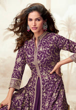 Elegant purple Indo western lehenga