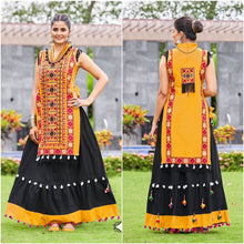 Khelayia colourful skirt with embroidered panel top - readymade (New trend)