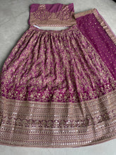 Arna collection - purple and gold floral georgette Lehenga