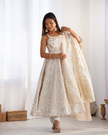 Ivory gold kali pattern anarkali