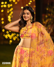Printed chinon Lehenga readymade (plus sizes too)