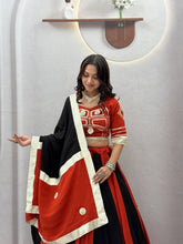 Black panelled cotton gota Patti readymade Chaniya Choli