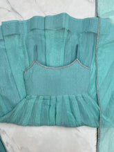 Sea Green crunchy silk anarkali