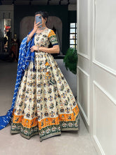 Traditional pure cotton with leheriya dupatta (skirt stitched)