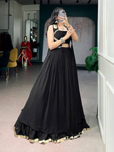 Black lotus handwork readymade lehenga with jacket