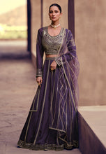 Janisha readymade - purple chinon silk Lehenga