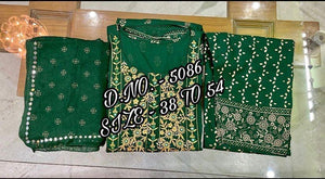 Bottle green rayon salwaar kameez readymade (up to 54 inches)