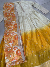 Ivory and mustard silk anarkali