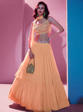 Ariana - pastel orange engagement Lehenga