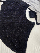 Black velvet sequinned Lehenga