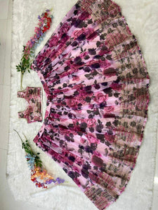 Purple floral shaded Lehenga