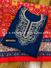 Niks collection - blue modal chanderi silk anarkali (plus size option)