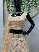 Yankita Kapoor inspired champagne peach partywear zigzag Lehenga