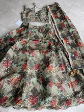 Boutique collection - olive green floral Lehenga