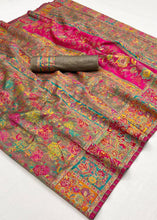 Grey Kashmiri Weaving Modal Silk Saree