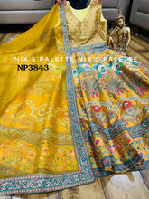 Mustard yellow floral silk gown