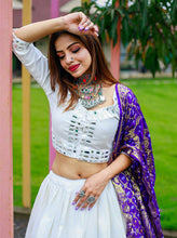 Pure cotton white readymade Lehenga with original bandhej