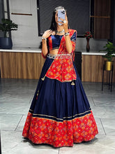 Blue cotton plain gota patti Lehenga - readymade