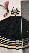 Black gamthi and mirror work pure cotton Chaniya Choli