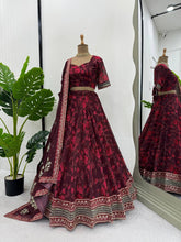 Deep red floral Lehenga
