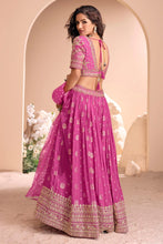 Pink silk readymade Lehenga