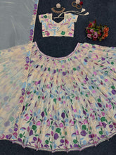 Pale yellow floral Lehenga