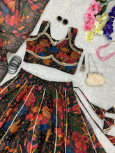 Mehendi Green printed readymade Lehenga