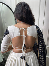 White printed garba lehenga with gota patti readymade