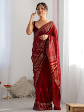 New sequence saree in black, red and wine