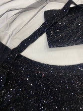 Black velvet sequinned Lehenga