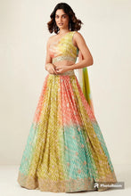 Dola silk colourful readymade Lehenga - one shoulder blouse