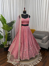 Blush pink sequinned lehenga