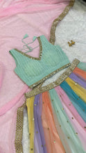 Colourful pastel panelled Lehenga